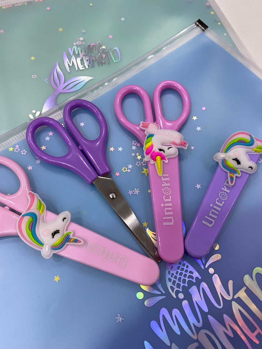 Safety Scissors with Unicorn Protective Cover Cap