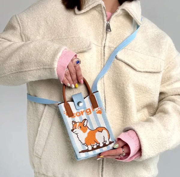Korean Knitted Crossbody Sling Bag