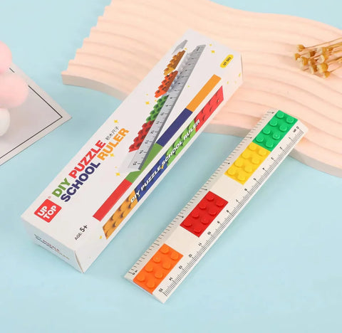 Diy Lego puzzle school Ruler