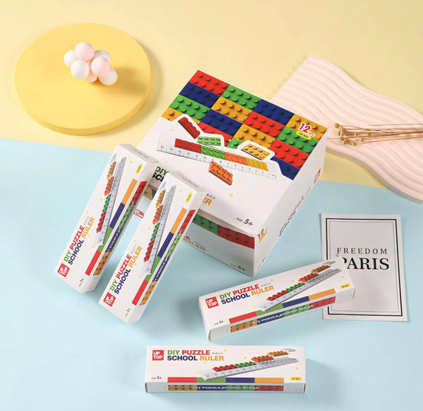 Diy Lego puzzle school Ruler
