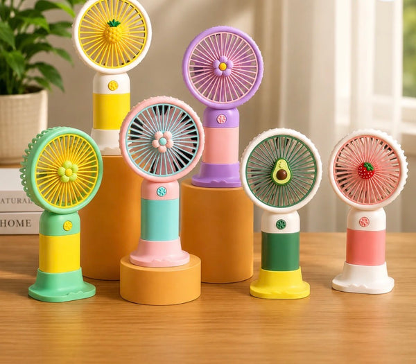 Cute Fruit & Flower Series USB Handheld Fan | Portable USB Rechargeable Fan