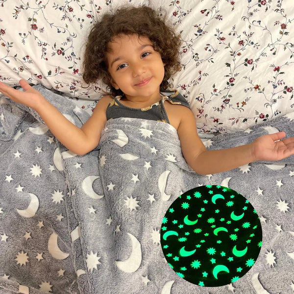 Glow in the dark Plush Blanket (Assorted color and design)