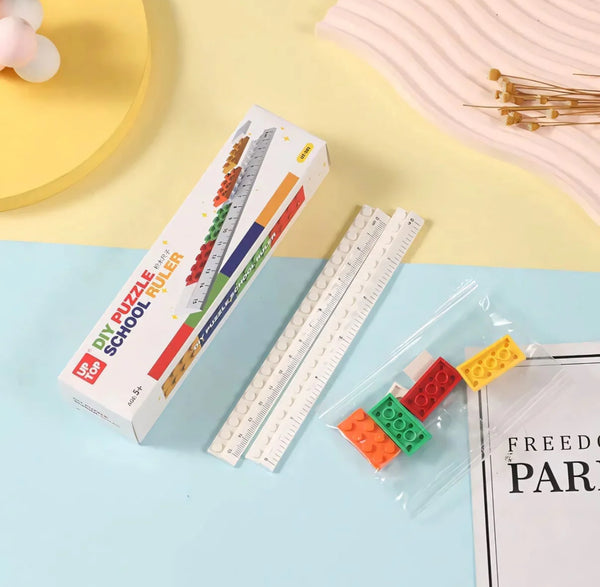 Diy Lego puzzle school Ruler
