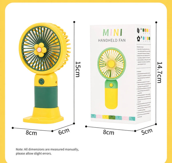 Cute Fruit & Flower Series USB Handheld Fan | Portable USB Rechargeable Fan
