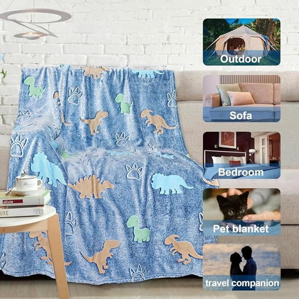 Glow in the dark Plush Blanket (Assorted color and design)