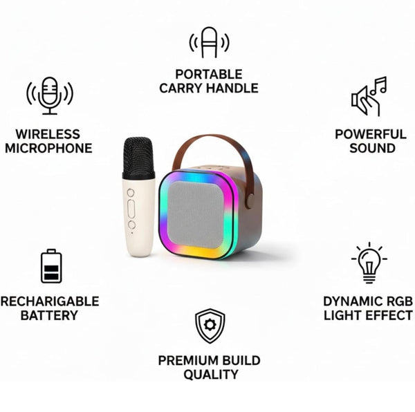 Portable Bluetooth Karaoke Speaker with Mic