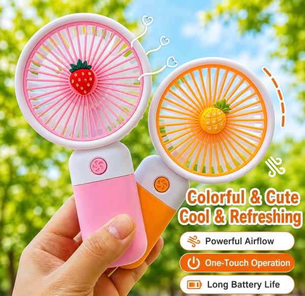 Cute Fruit & Flower Series USB Handheld Fan | Portable USB Rechargeable Fan