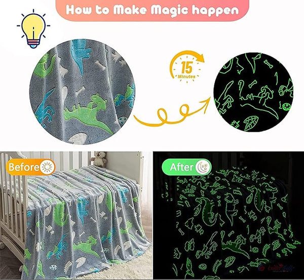 Glow in the dark Plush Blanket (Assorted color and design)
