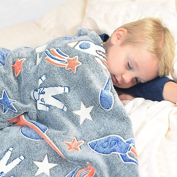 Glow in the dark Plush Blanket (Assorted color and design)