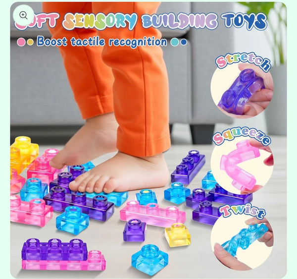 Gummy Blocks - 40pcs | Montessori, Sensory, Squishy and Stretchable