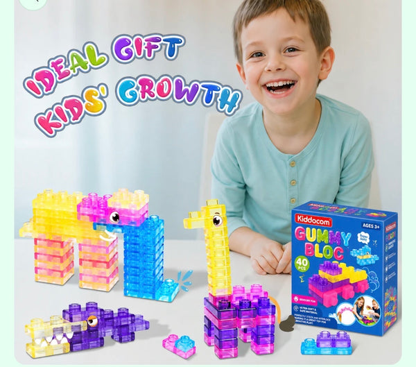Gummy Blocks - 40pcs | Montessori, Sensory, Squishy and Stretchable