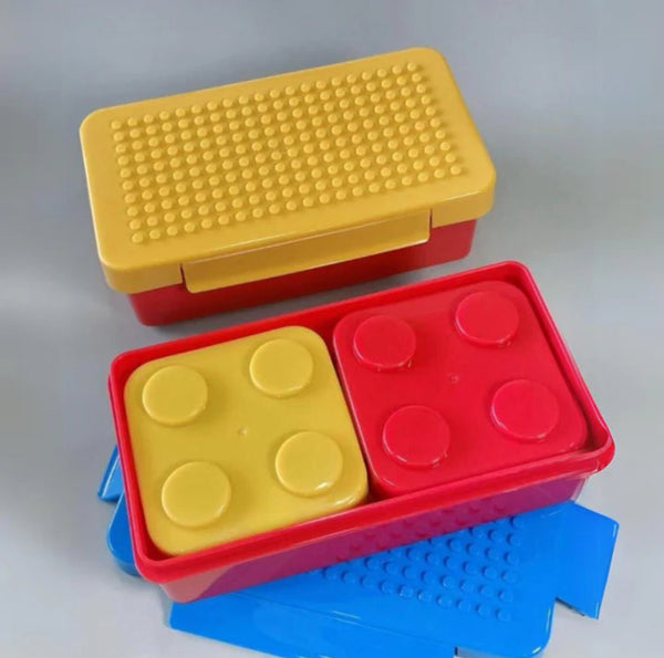 Lego Blocks Design 800ml BPA Free Leak-Proof Lunch Box with 250ml 2 Container