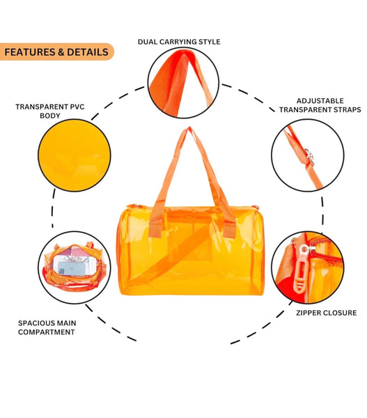 Transparent Jelly Duffle Bag | Waterproof PVC Travel & Gym Tote