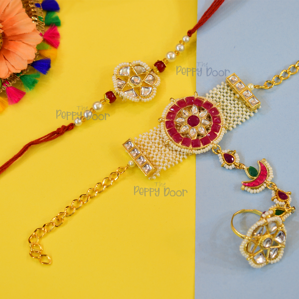 Couple Kundan Rakhi & Lumba Pair