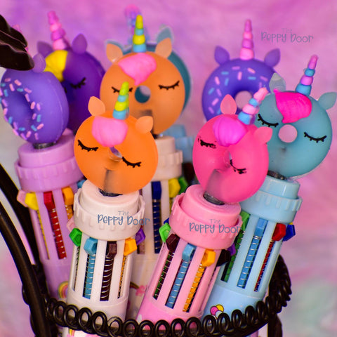 Multi-coloured Unicorn Donut Pens