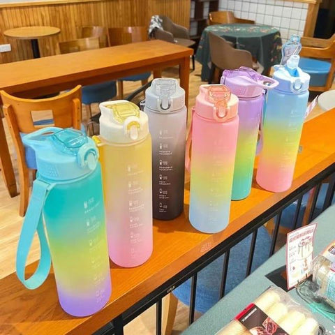 Colorful measurable water bottle