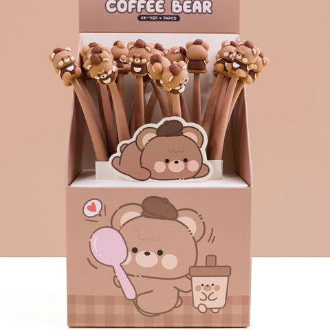 Coffee Teddy Bear Gel Pen